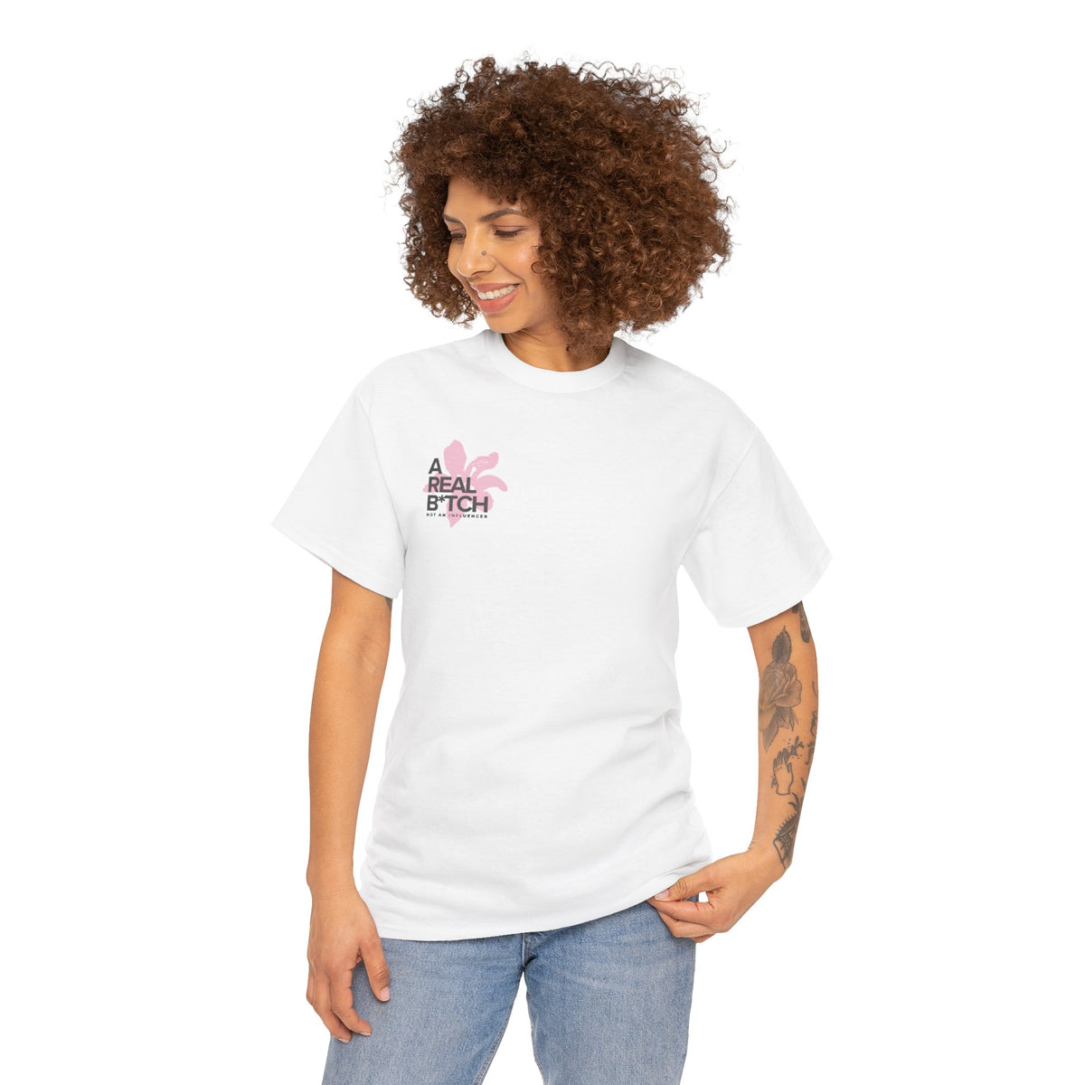 A Real B*tch Tee — Feminine Floral Graphic Cotton T-Shirt