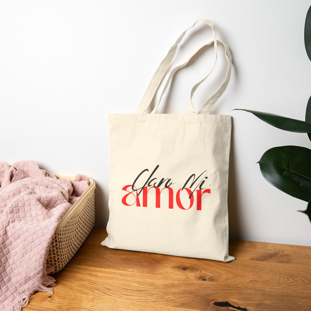 "Claro Mi Amor" Canvas Tote — Sassy Cotton Market Bag
