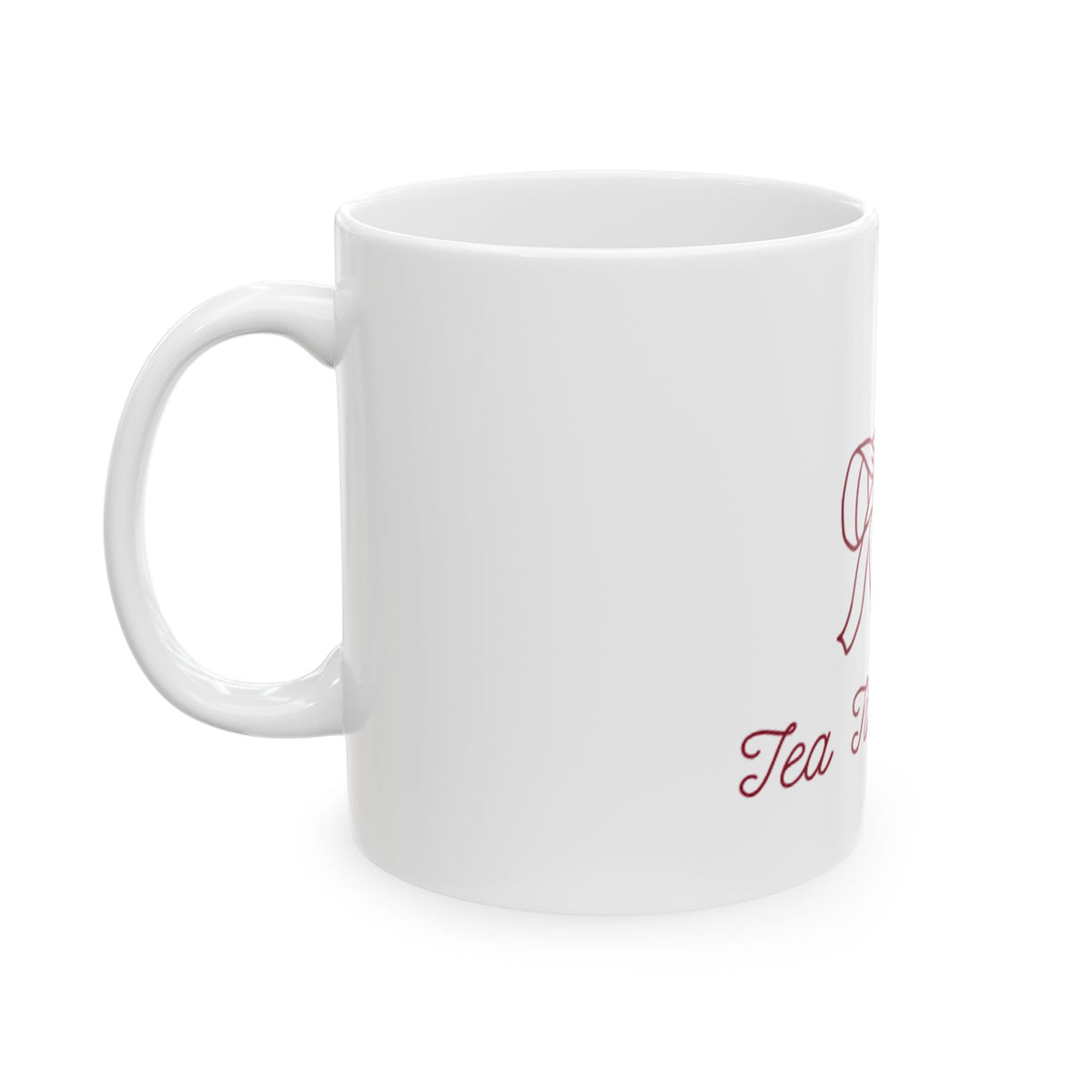 Tea Time Mug — Cute Ribbon Teacup Ceramic Coffee Cup (11oz, 15oz)