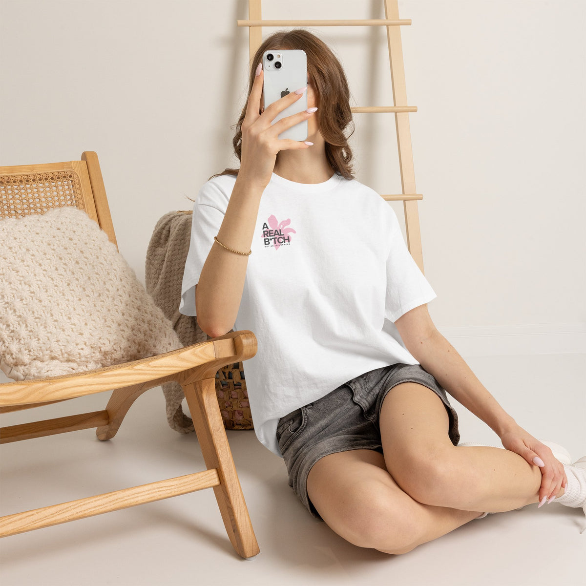 A Real B*tch Tee — Feminine Floral Graphic Cotton T-Shirt