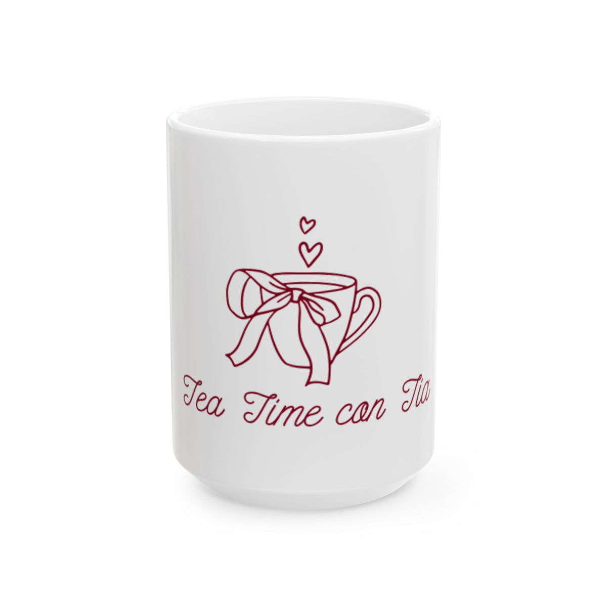 Tea Time Mug — Cute Ribbon Teacup Ceramic Coffee Cup (11oz, 15oz)